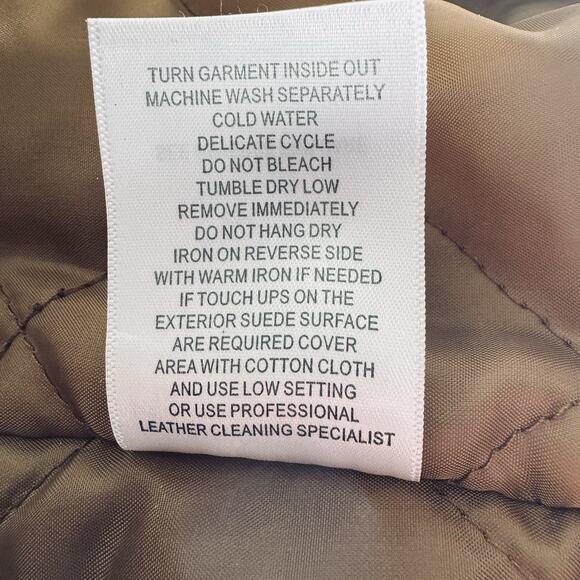 VTG Norm Thompson XXL 2X Tan Brown Suede Leather Quilt Lined Jacket Bomber Zip - Picture 10 of 10